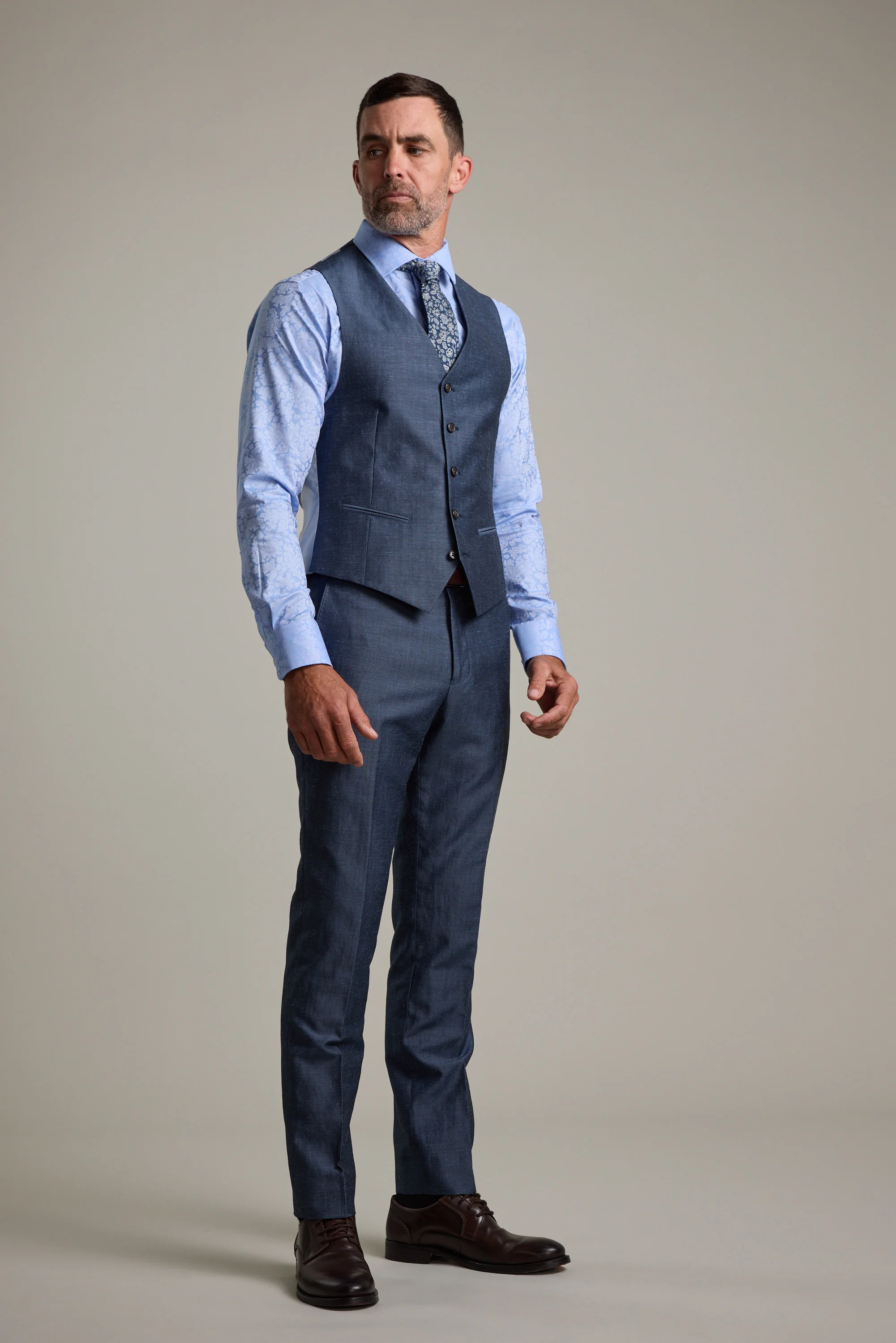 Charles Texture Waistcoat - Image 6