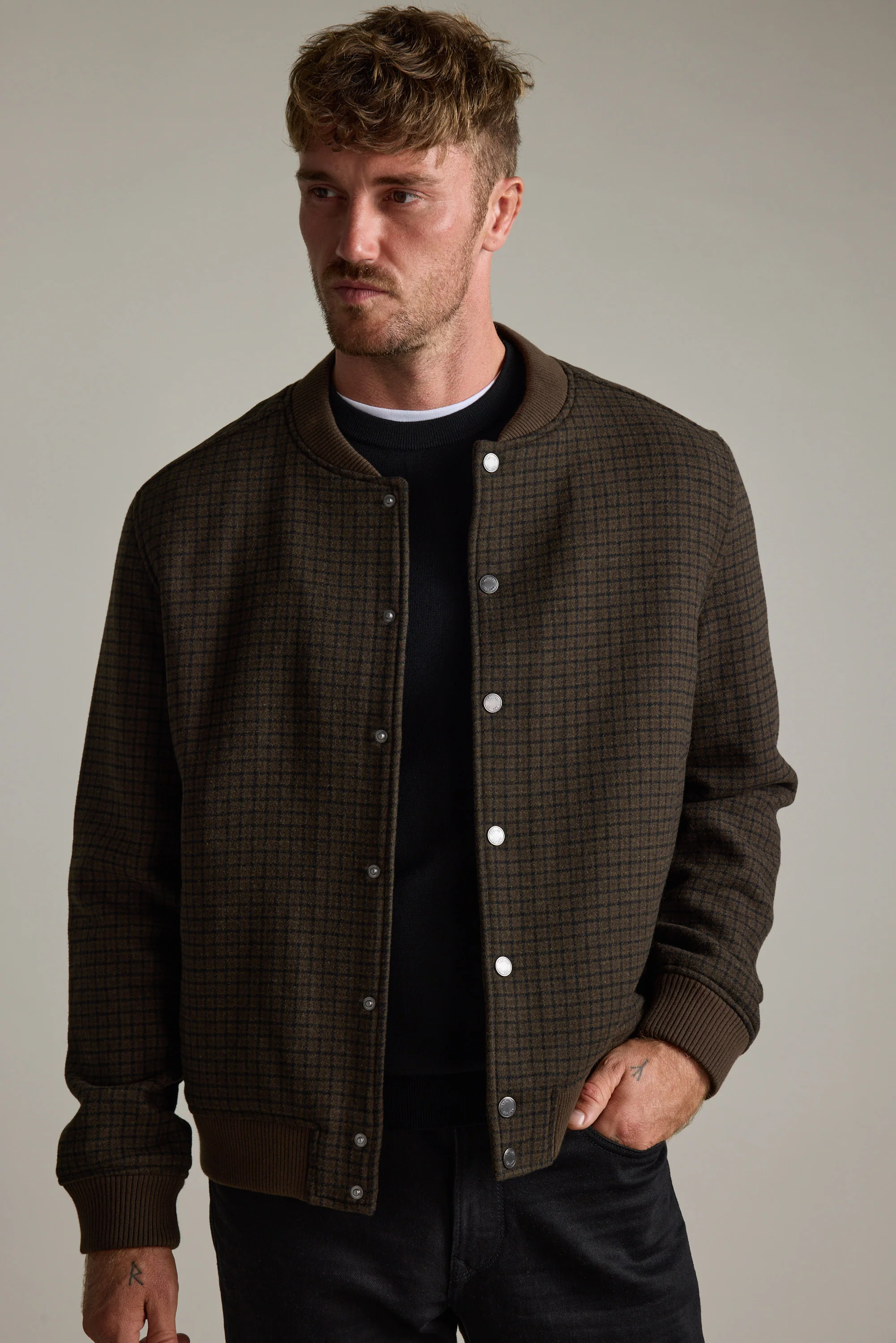 Leland Wool Bomber Jacket - Image 2