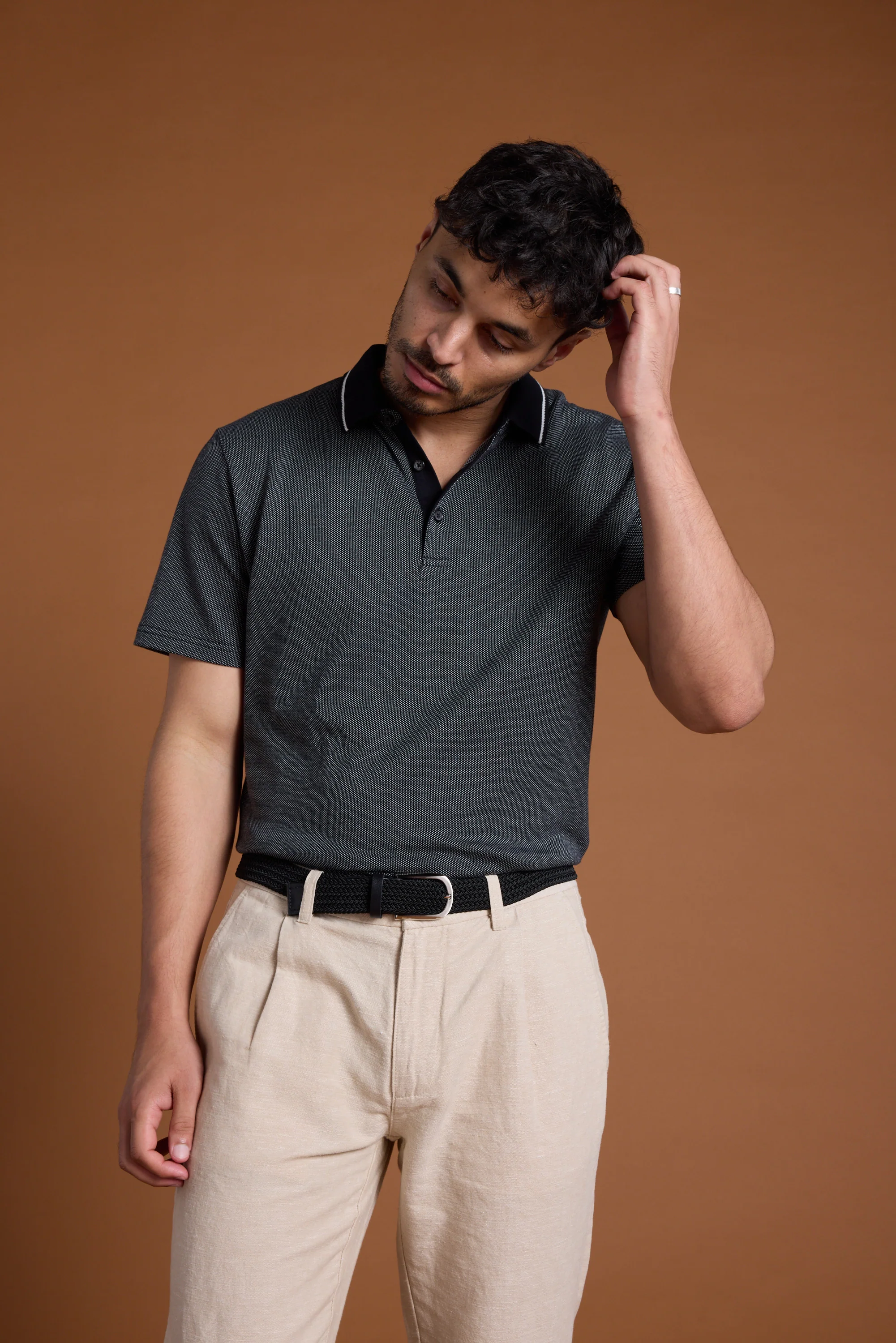 Olson Mercerised Texture Polo - Image 5