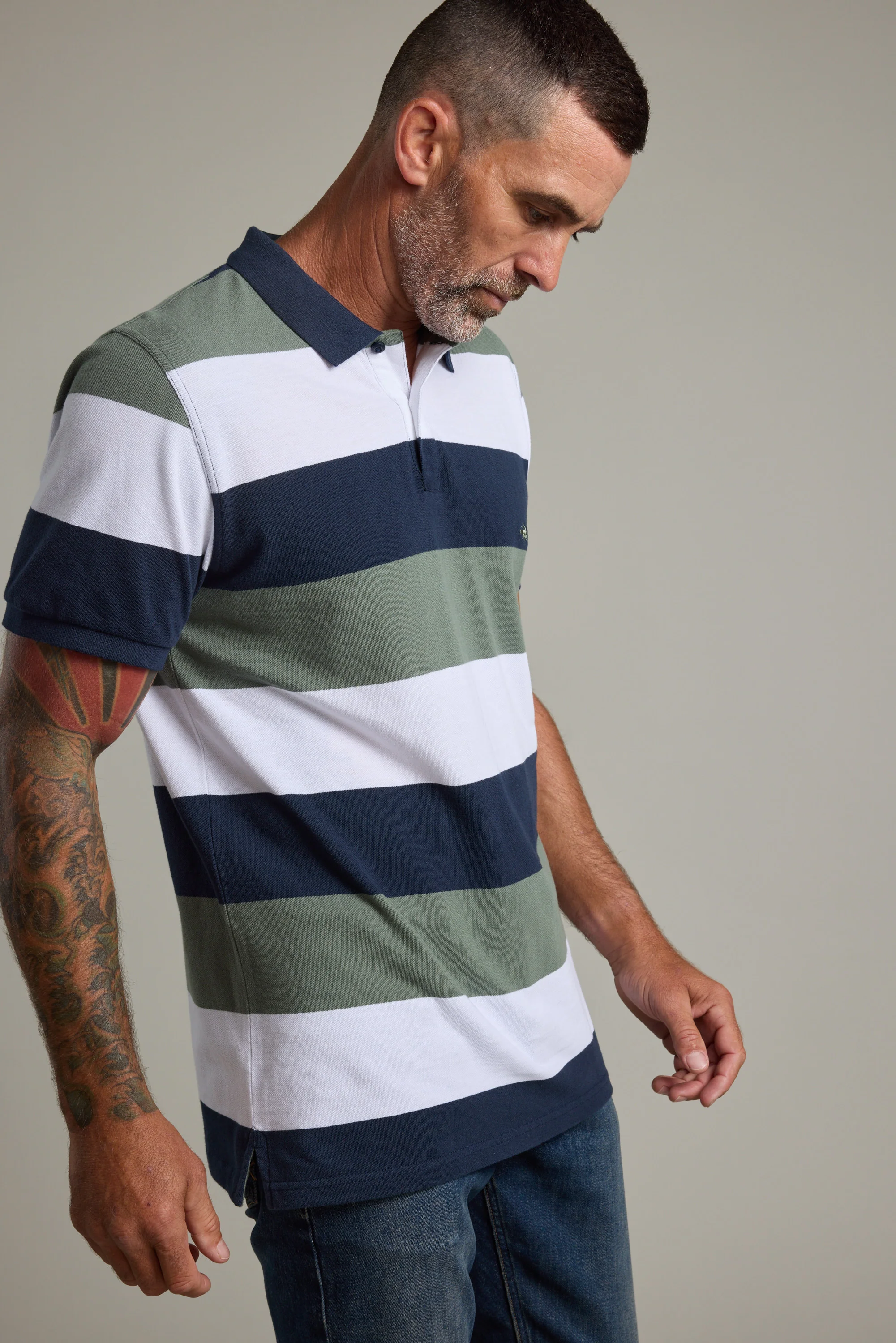 Regent Pique Stripe Polo - Image 2