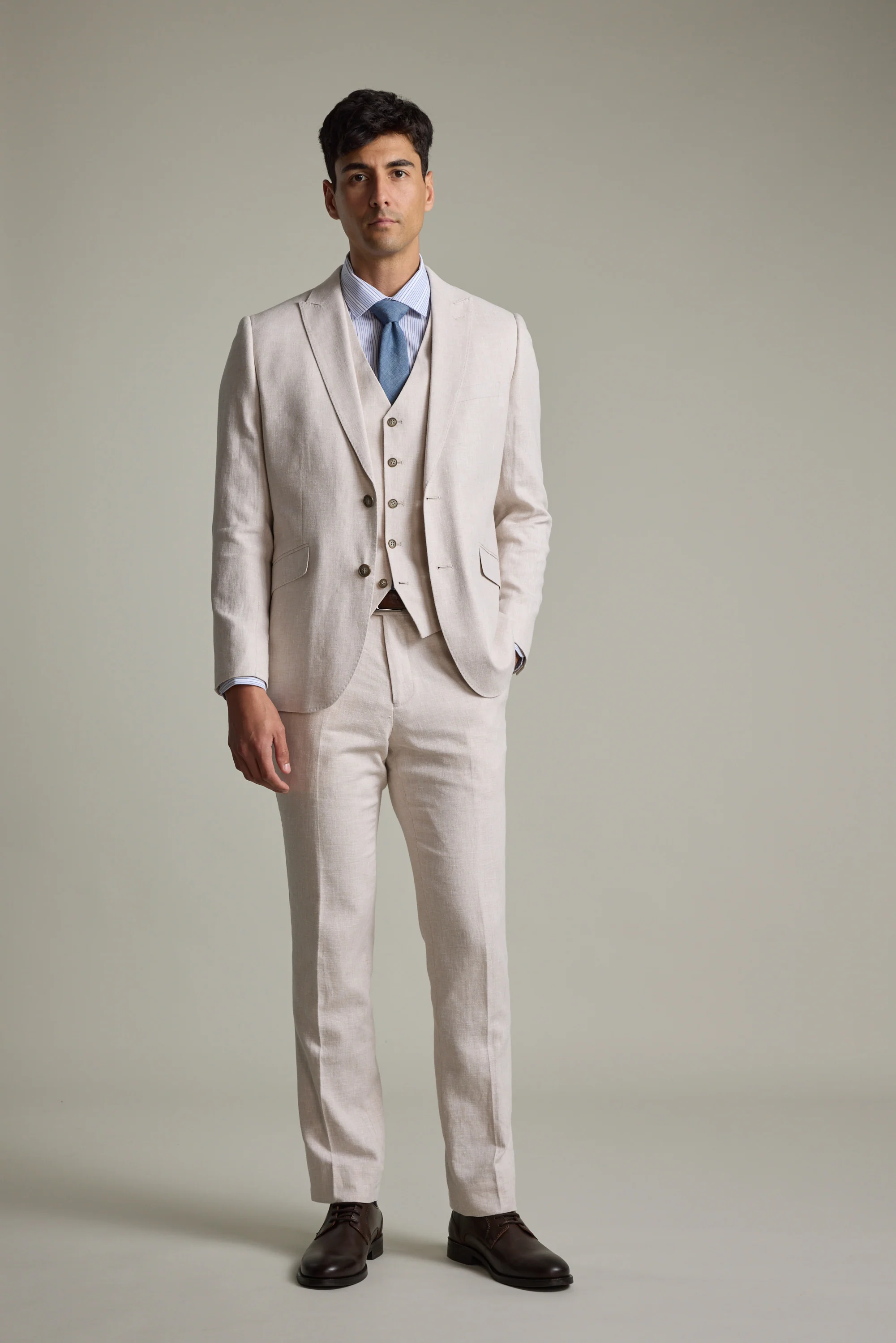 Somerton Linen Texture Waistcoat - Image 4
