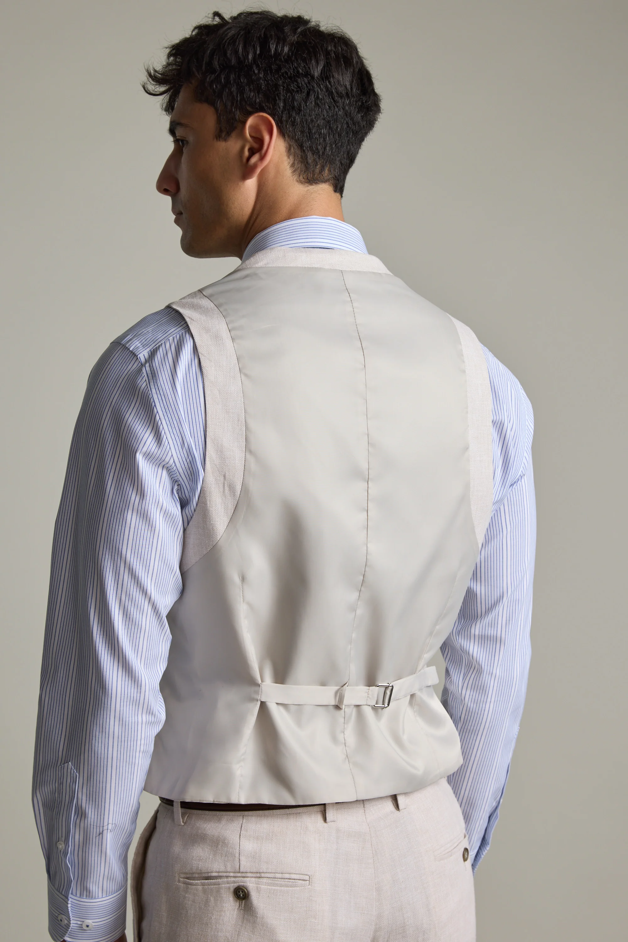 Somerton Linen Texture Waistcoat - Image 6